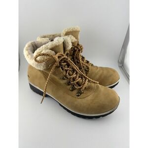 JBU by Jambu Blue Creek Women's Tan Suede Sherpa Lined Lace Up Winter Boots 7M